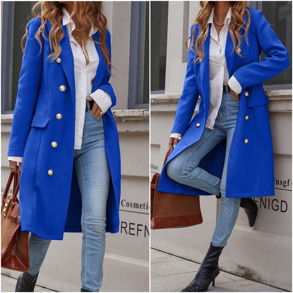 Classic Button up Long Jacket Coat - Picture 7 of 16